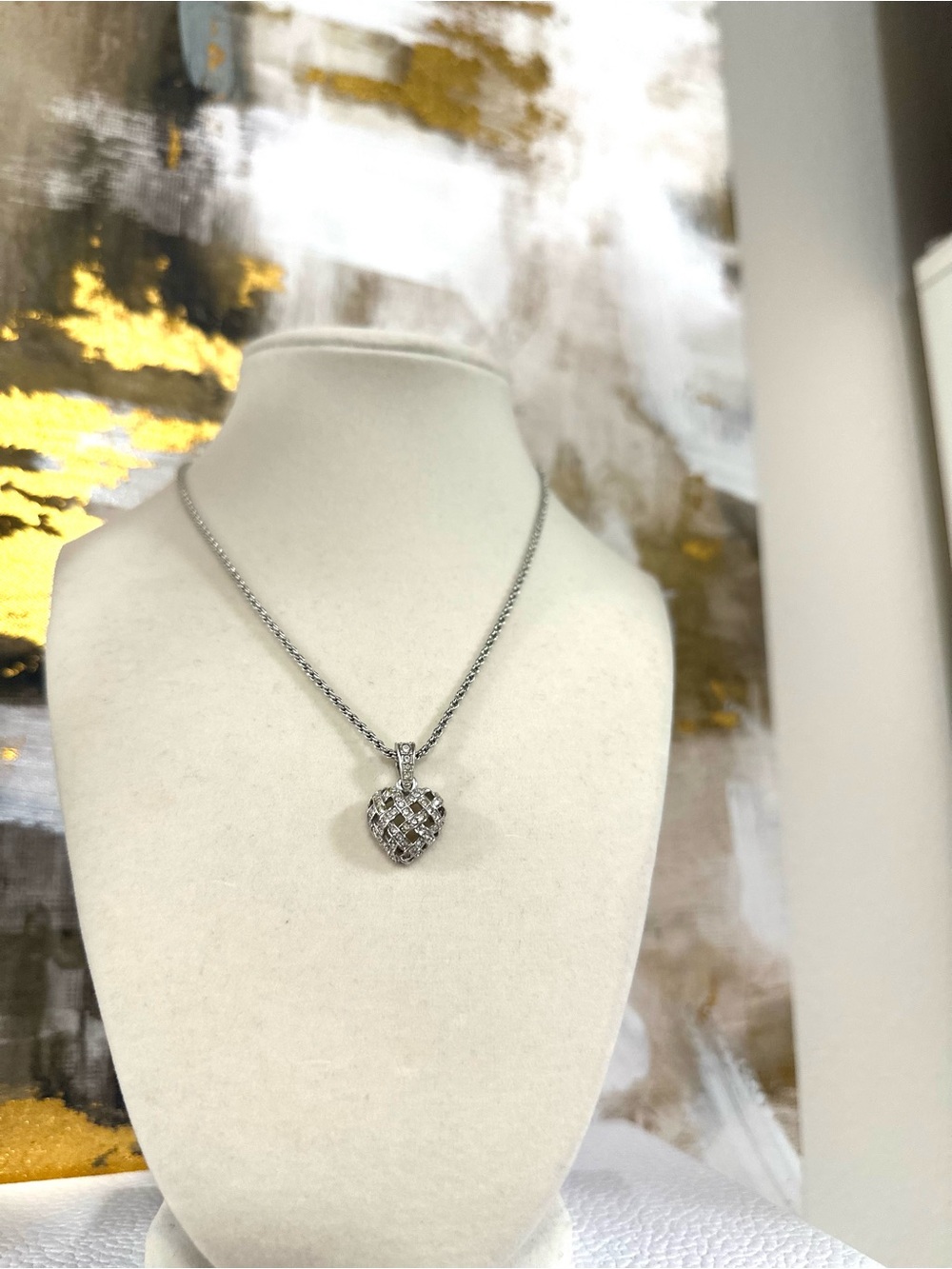 SWAROVSKI Silver Crystal Heart Pendant Necklace